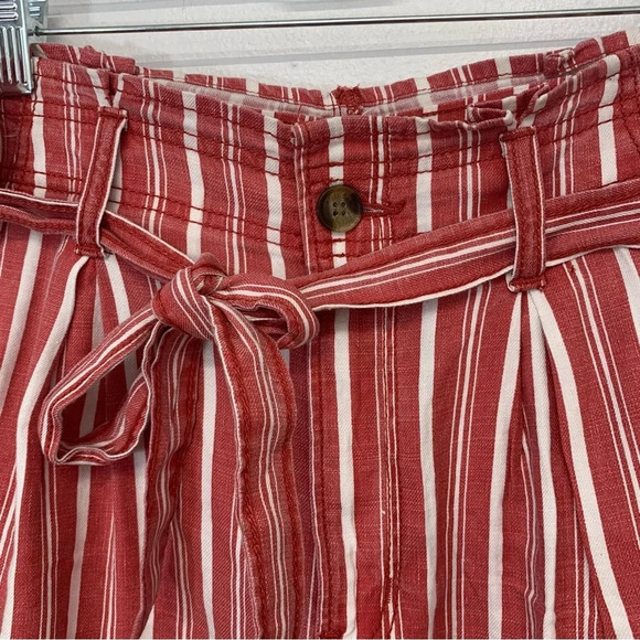 American Eagle Shorts Woman 6  Linen Blend Paper Bag Belted Pockets - Picture 2 of 11